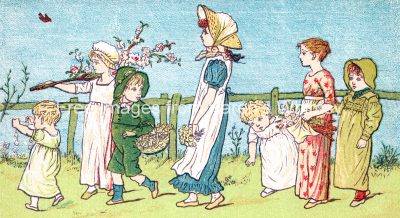 Clipart Pictures 2 - Children Collecting Flowers