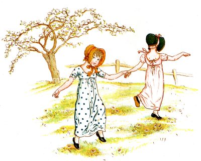 Old Pictures 8 - Girls Dance in the Meadow