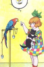 Free Vintage Images 2 - Little Girl Feeds Parrot