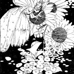 Fairy Clip Art Black and White 7 - Making a Fragrant Flower