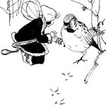 Fairy Clip Art Black and White 9 - Fairy Helps Sparrow