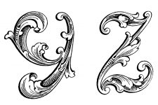 Free Fancy Letters 9 - Y and Z