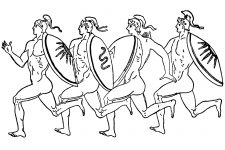 Ancient Olympics 5 - Greek Runners with Shields