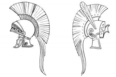 ancient greek helmets drawing