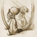 Dog Cartoons 1 - Happy with his Reflection