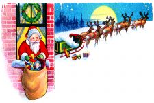Reindeer Clipart 1 - Santa Looks out a Window