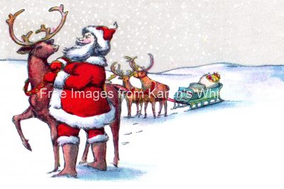 Reindeer Clipart 6 - Santa Claus Sleigh and Reindeer