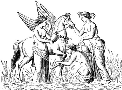 Greek Mythology Images 7 - Pegasus and Nymphs